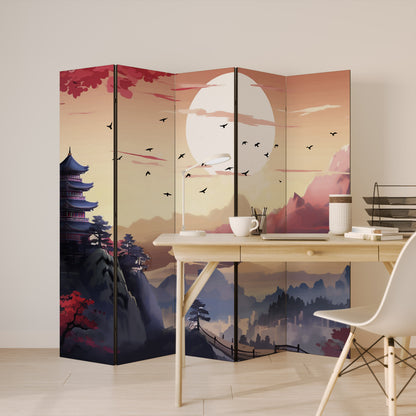 JAPANESE AURA Dekorativ rumsavdelare – 5 paneler