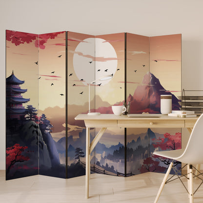 JAPANSK AURA Dekorativ rumsavdelare med 6 paneler