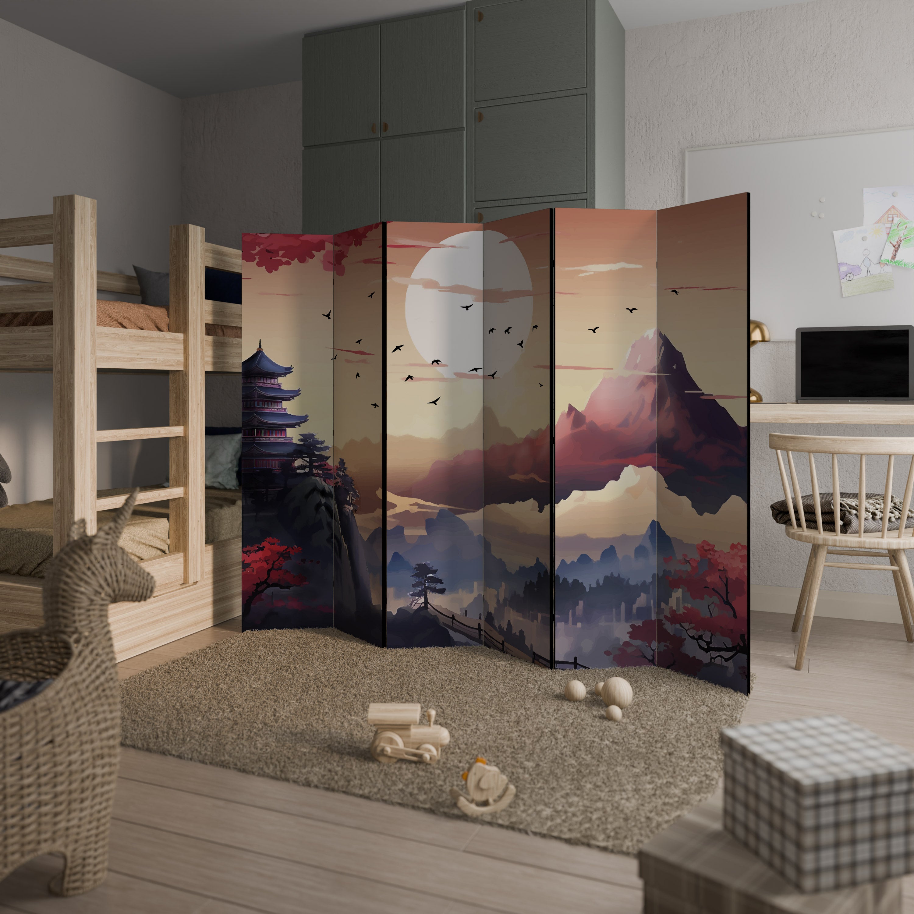 JAPANESE AURA Rumsavdelare 6 paneler