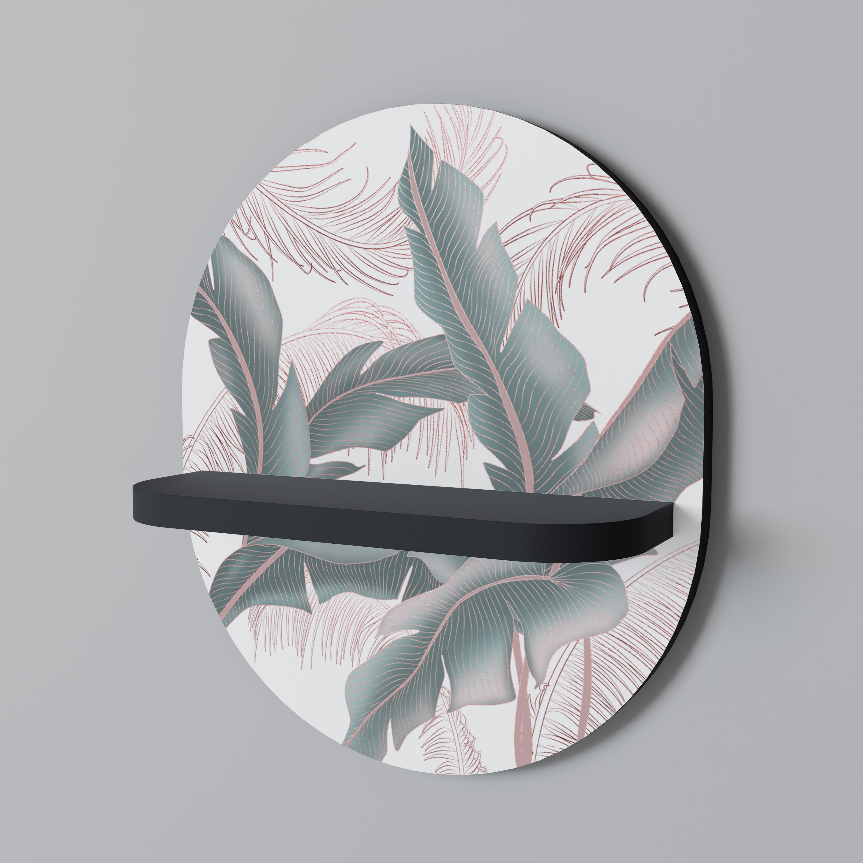 DELIKATE BLISS Oval konsthylla i svart finish