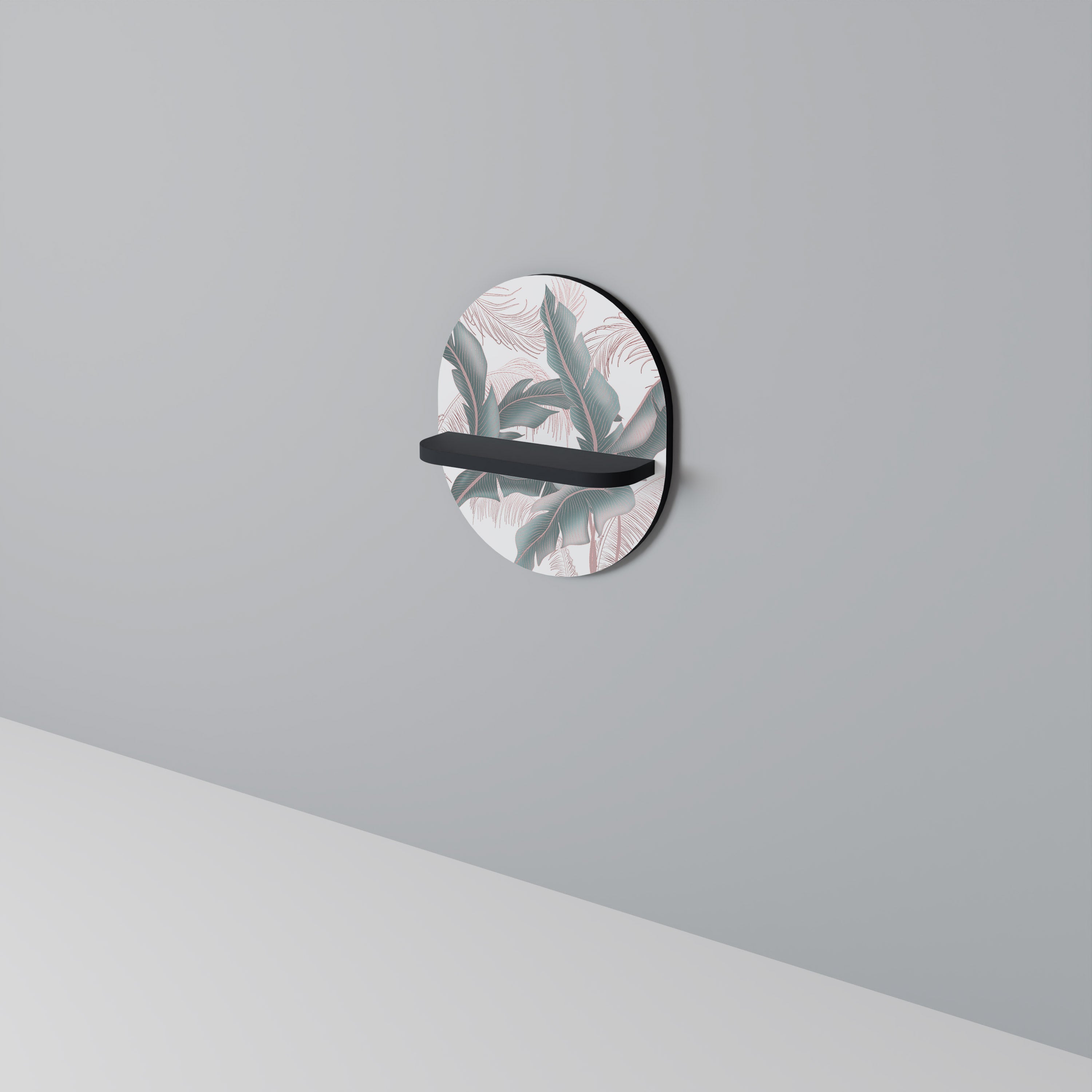 DELIKATE BLISS Oval konsthylla i svart finish