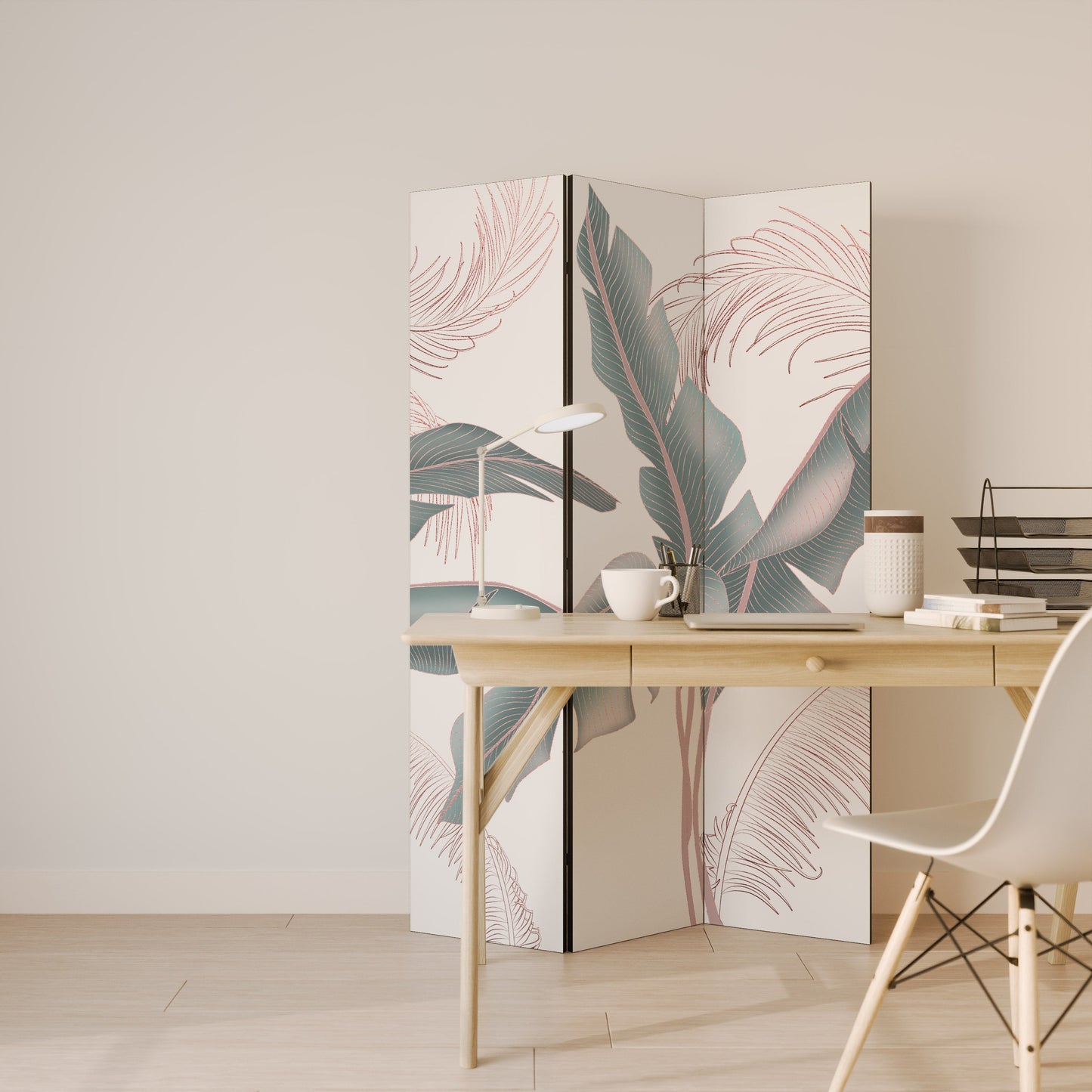 DELICATE BLISS Dekorativ rumsavdelare med 3 paneler