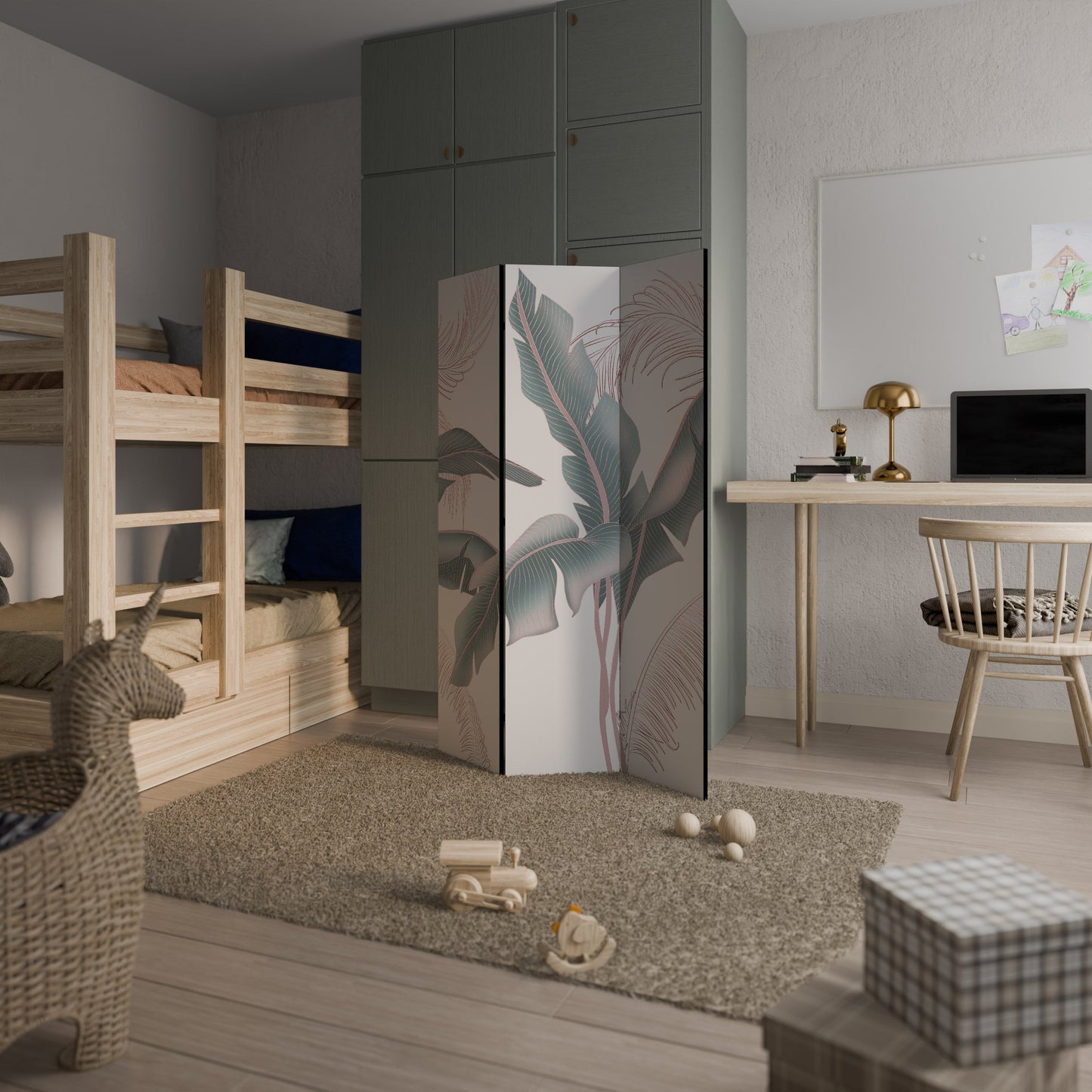 DELICATE BLISS Dekorativ rumsavdelare med 3 paneler