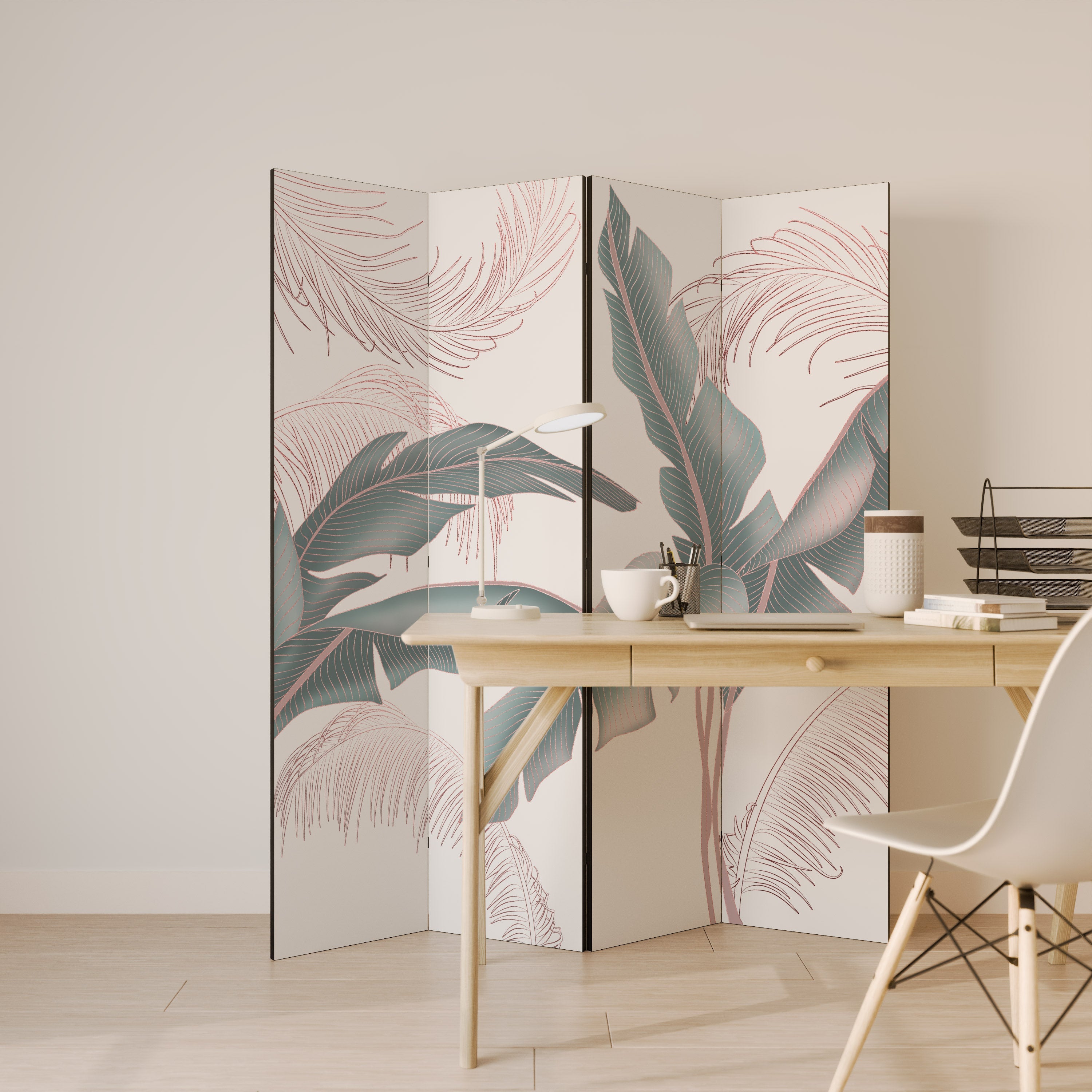DELICATE BLISS Dekorativ rumsavdelare med 4 paneler