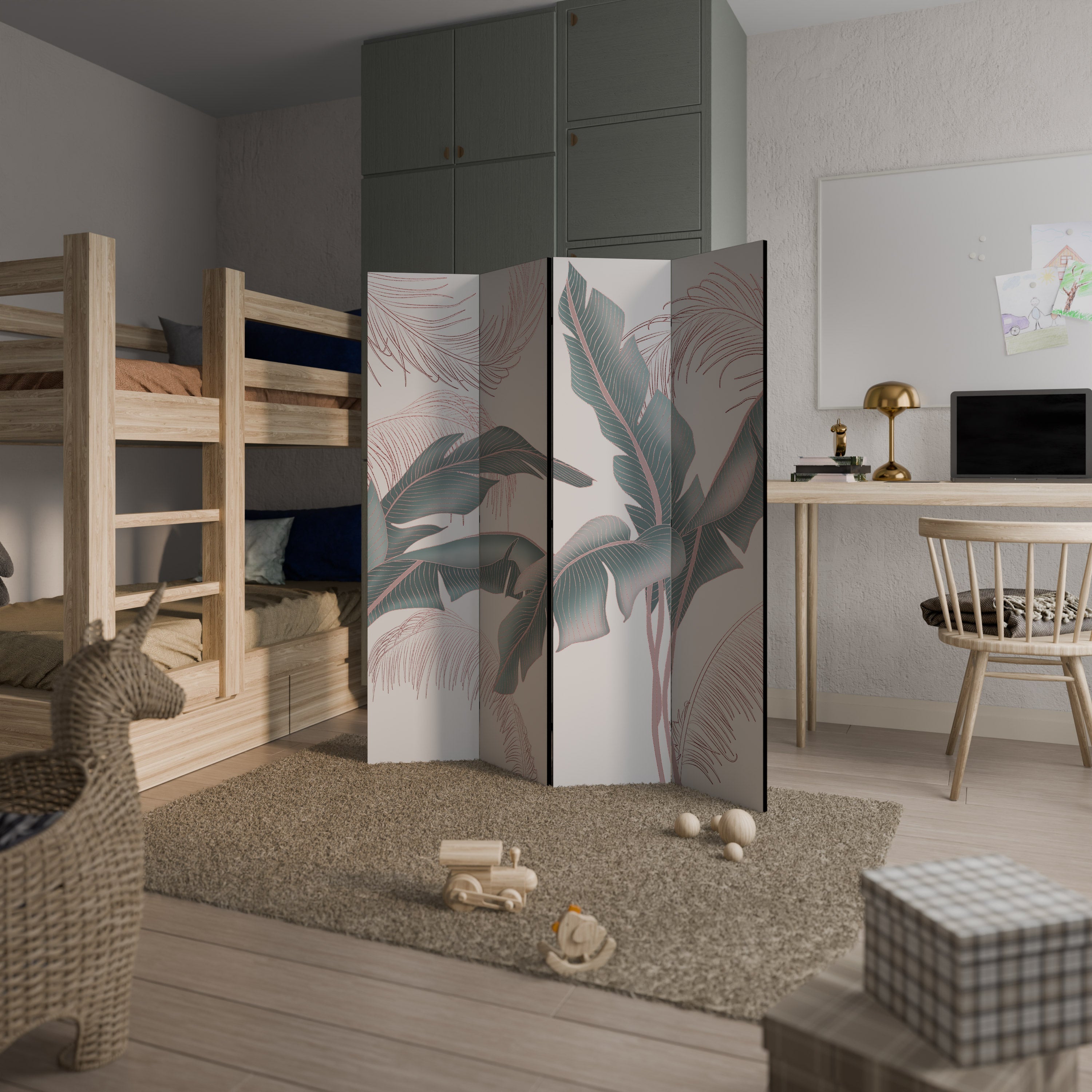 DELICATE BLISS Dekorativ rumsavdelare med 4 paneler