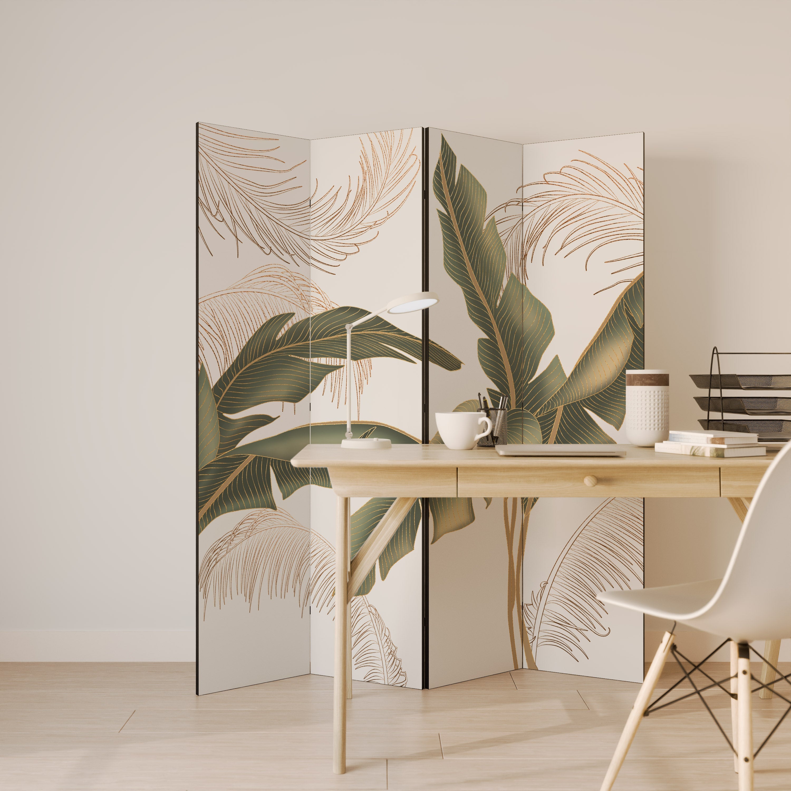 SUBTLE CHARM Dekorativ rumsavdelare med 4 paneler