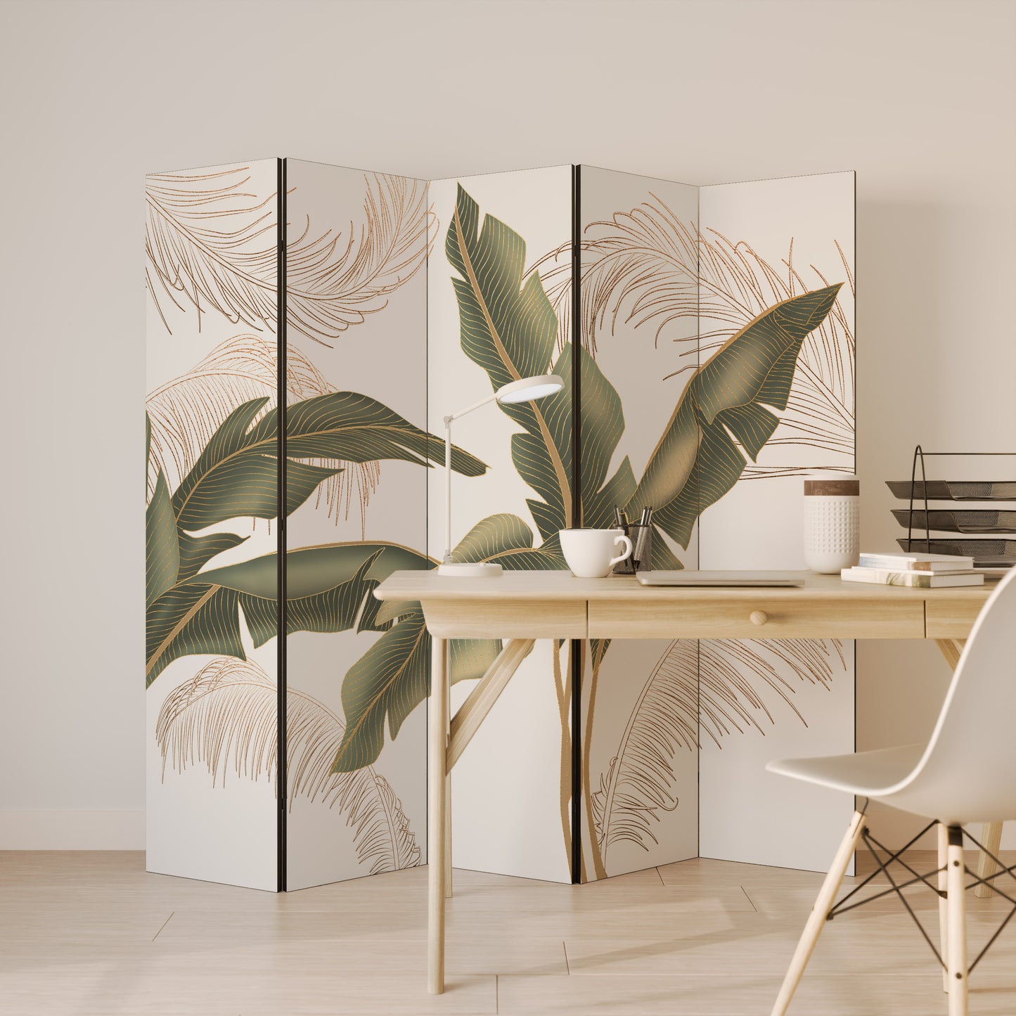 SUBTLE CHARM Dekorativ rumsavdelare – 5 paneler