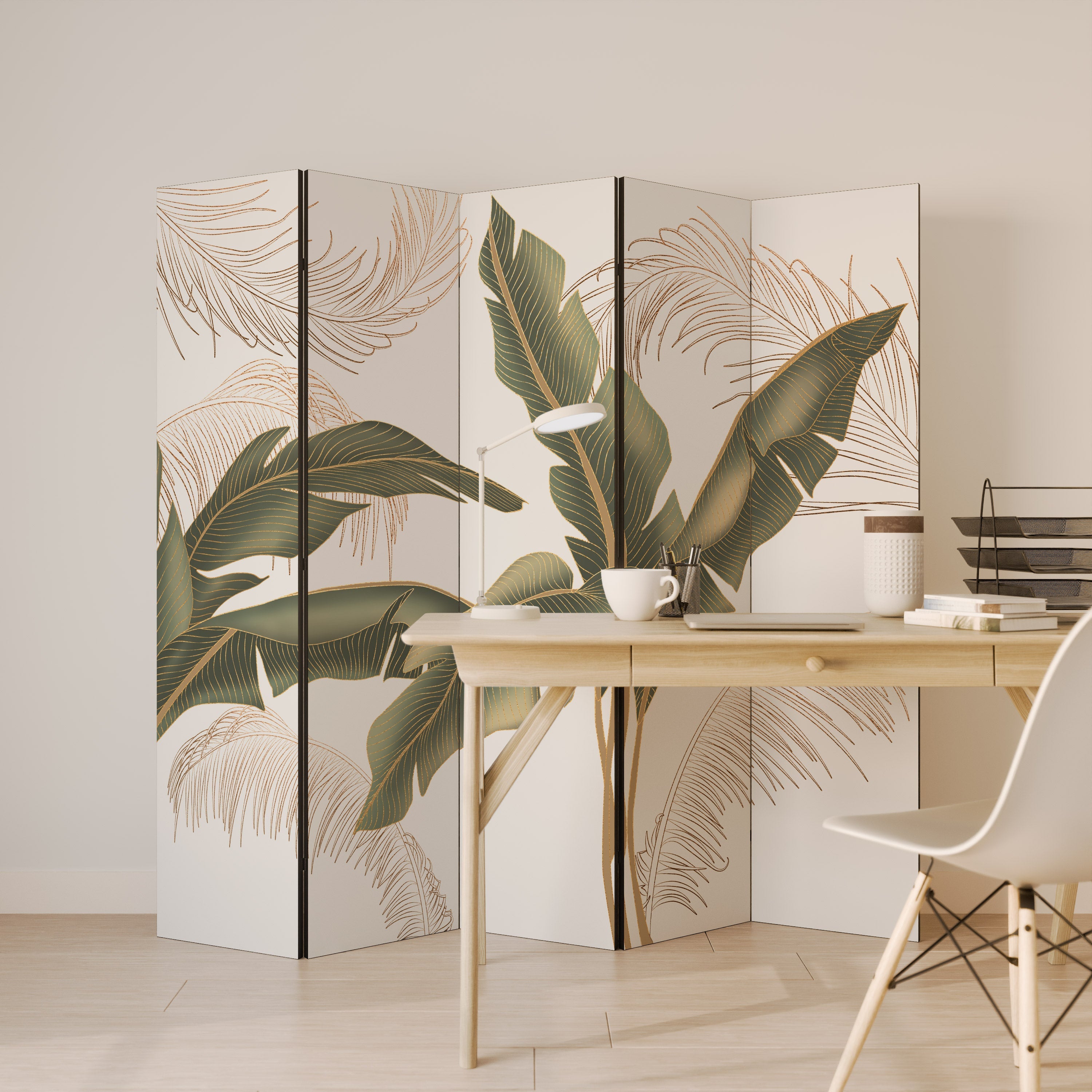 SUBTLE CHARM Dekorativ rumsavdelare med 5 paneler