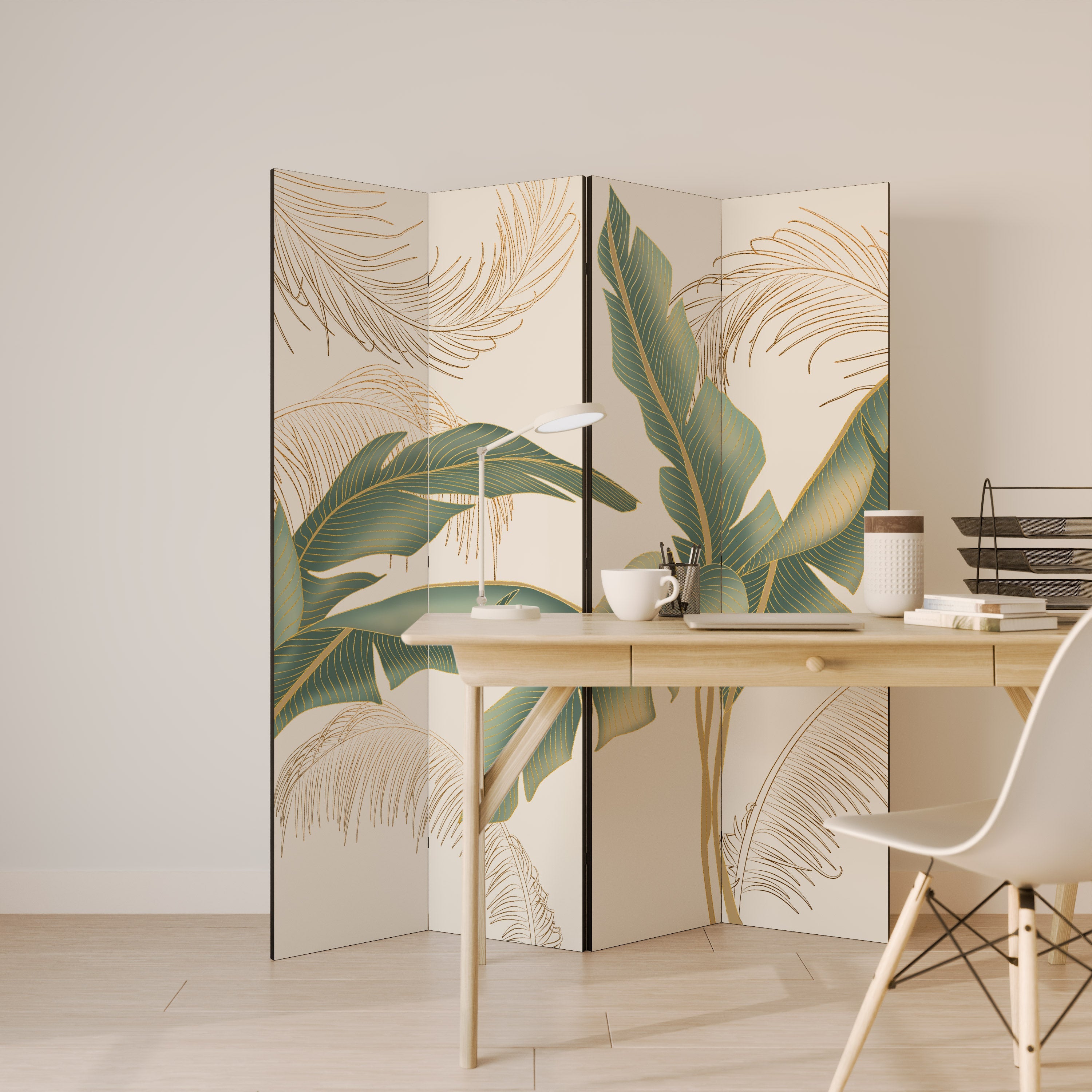 GENTLE HARMONY Dekorativ rumsavdelare med 4 paneler