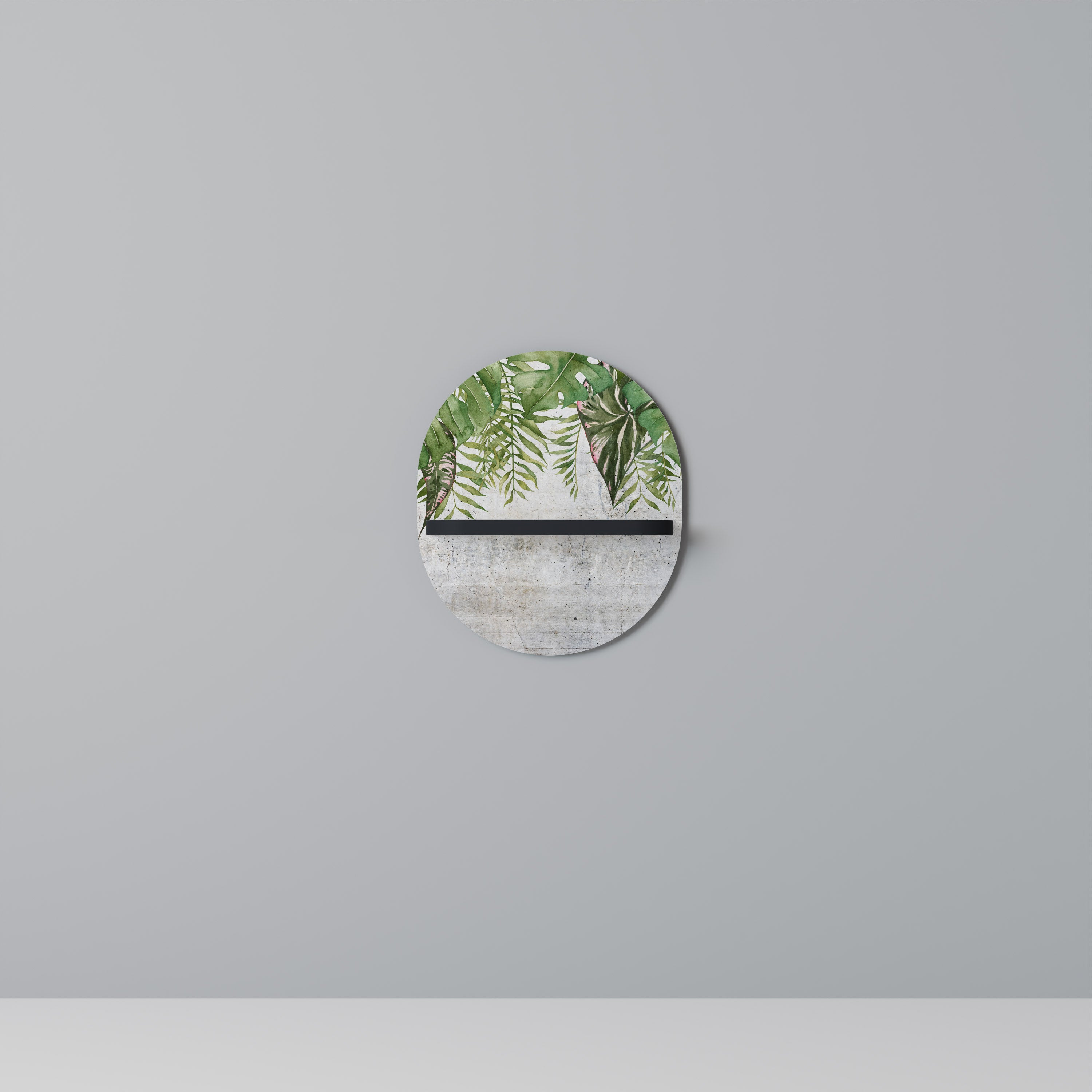 URBAN TROPICS Oval konsthylla i svart finish