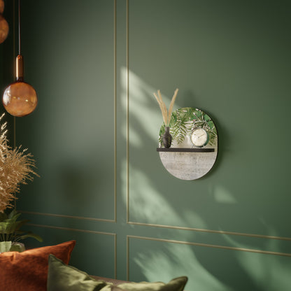 URBAN TROPICS Oval konsthylla i svart finish