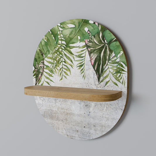 URBAN TROPICS Oval konsthylla i ekeffekt