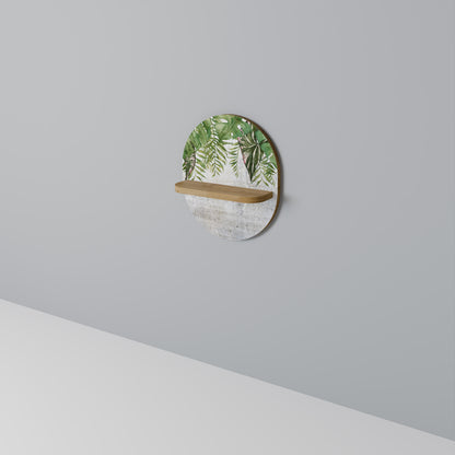 URBAN TROPICS Oval konsthylla i ekeffekt
