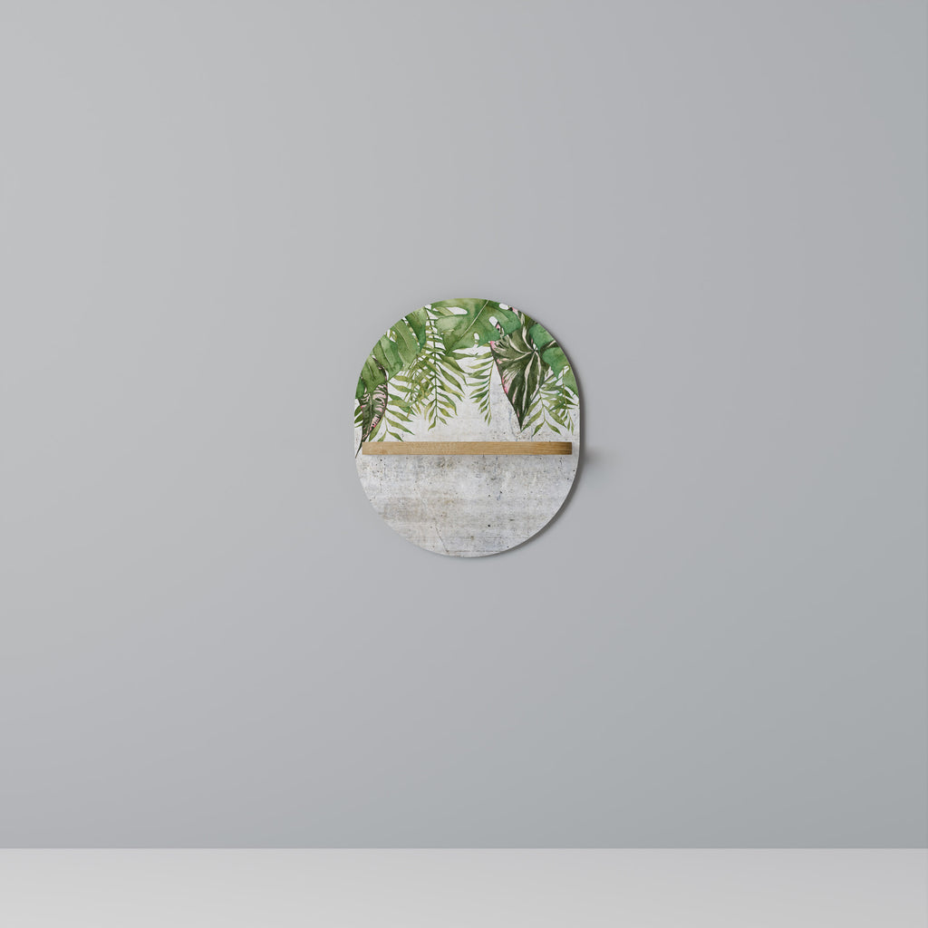 URBAN TROPICS Oval konsthylla i ekeffekt