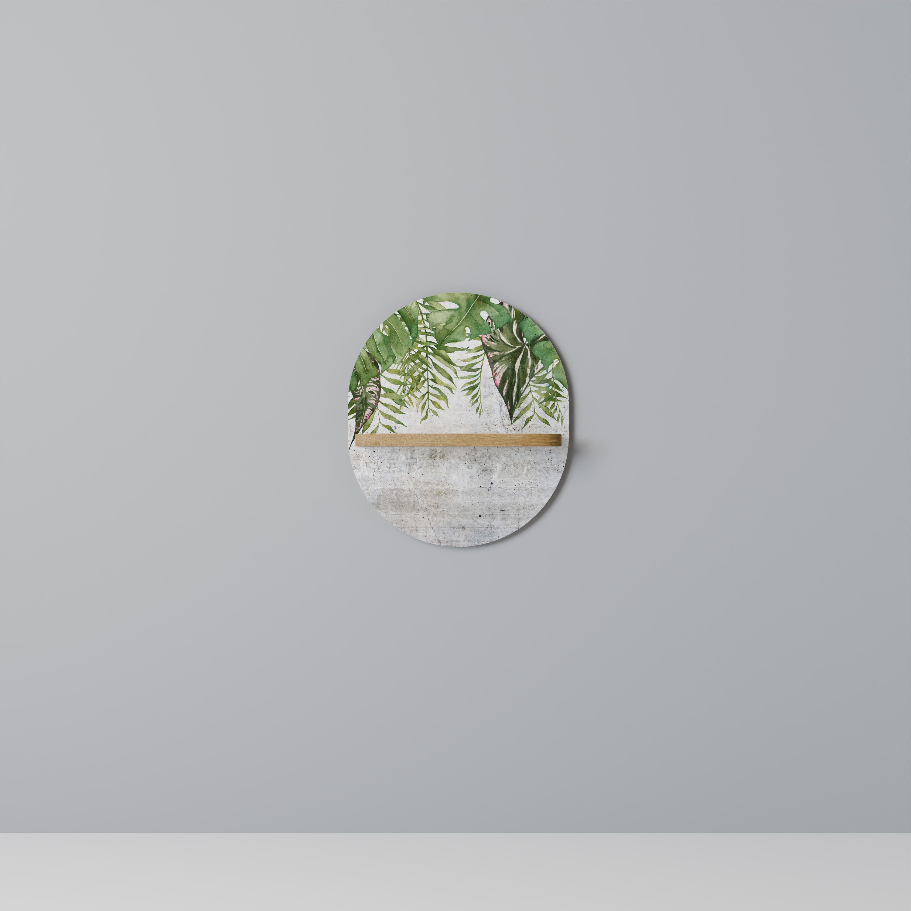 URBAN TROPICS Oval konsthylla i ekeffekt