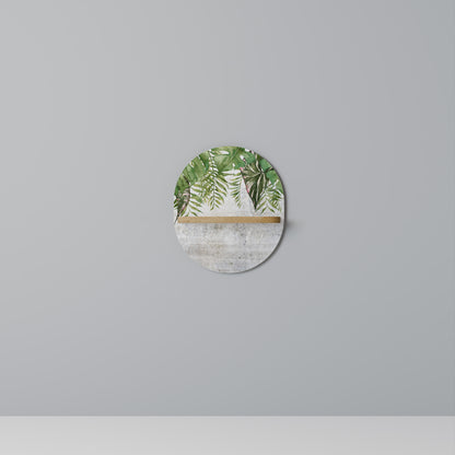 URBAN TROPICS Oval konsthylla i ekeffekt