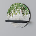 URBAN TROPICS Round Art Shelf In Black Finish
