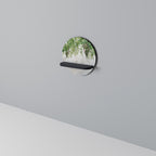 URBAN TROPICS Round Art Shelf In Black Finish