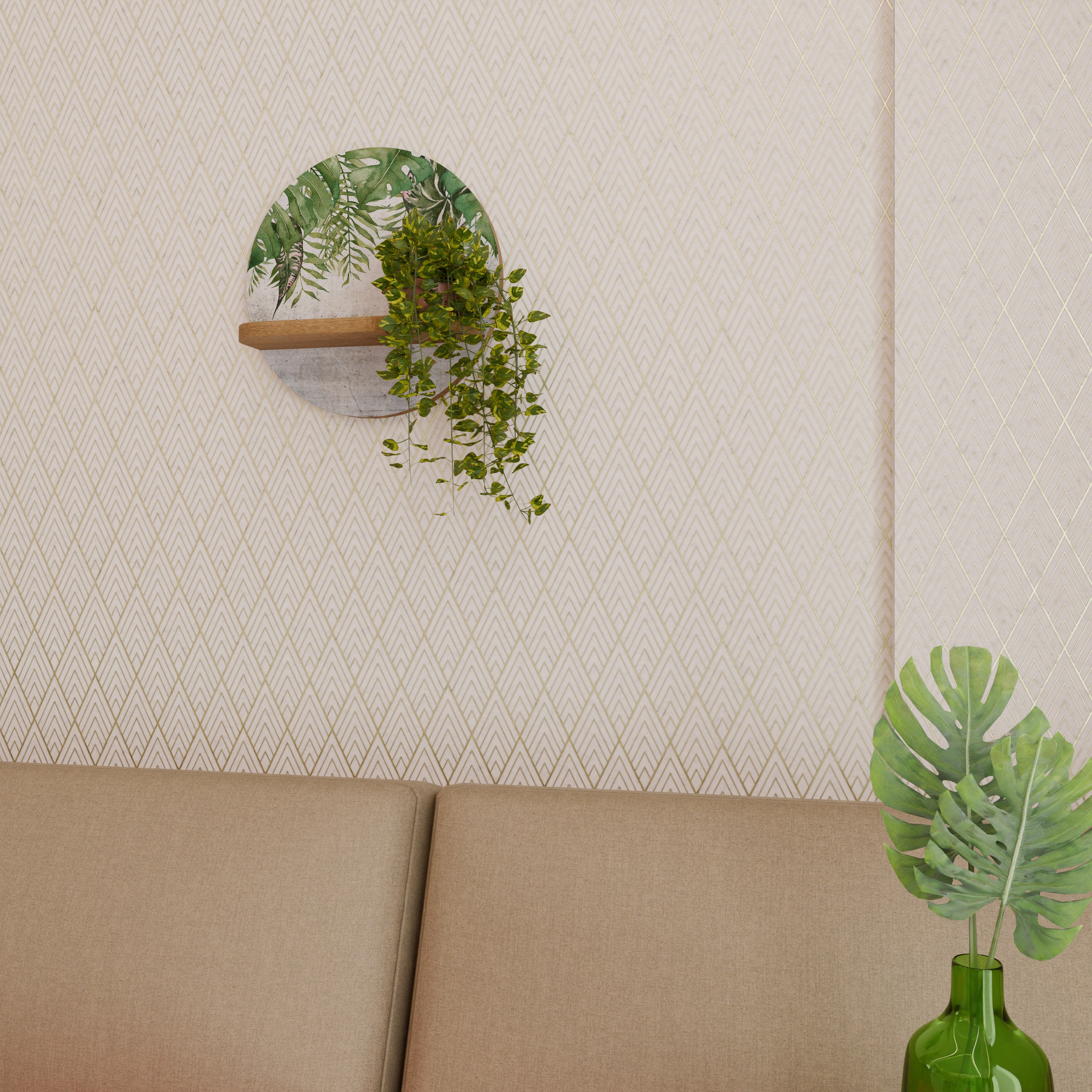 URBAN TROPICS Rund Konsthylla I Ekeffekt