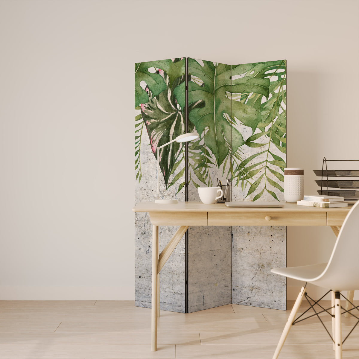 URBAN TROPICS Dekorativ rumsavdelare – 3 paneler