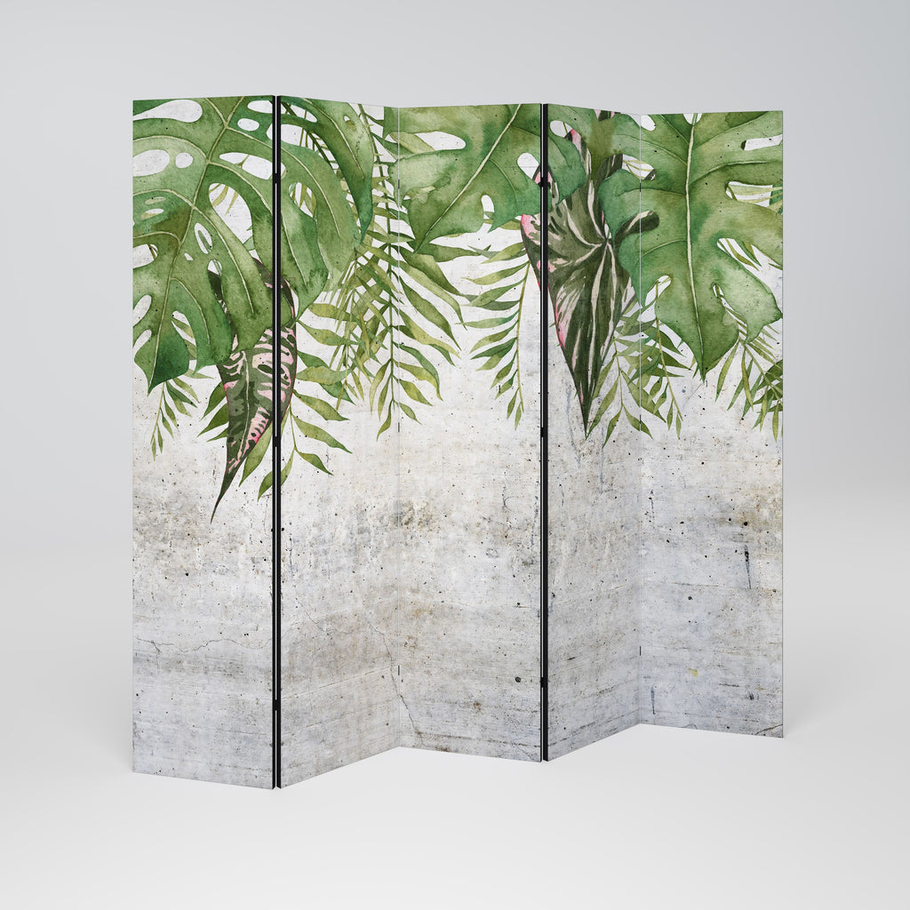 URBAN TROPICS Dekorativ rumsavdelare med 5 paneler