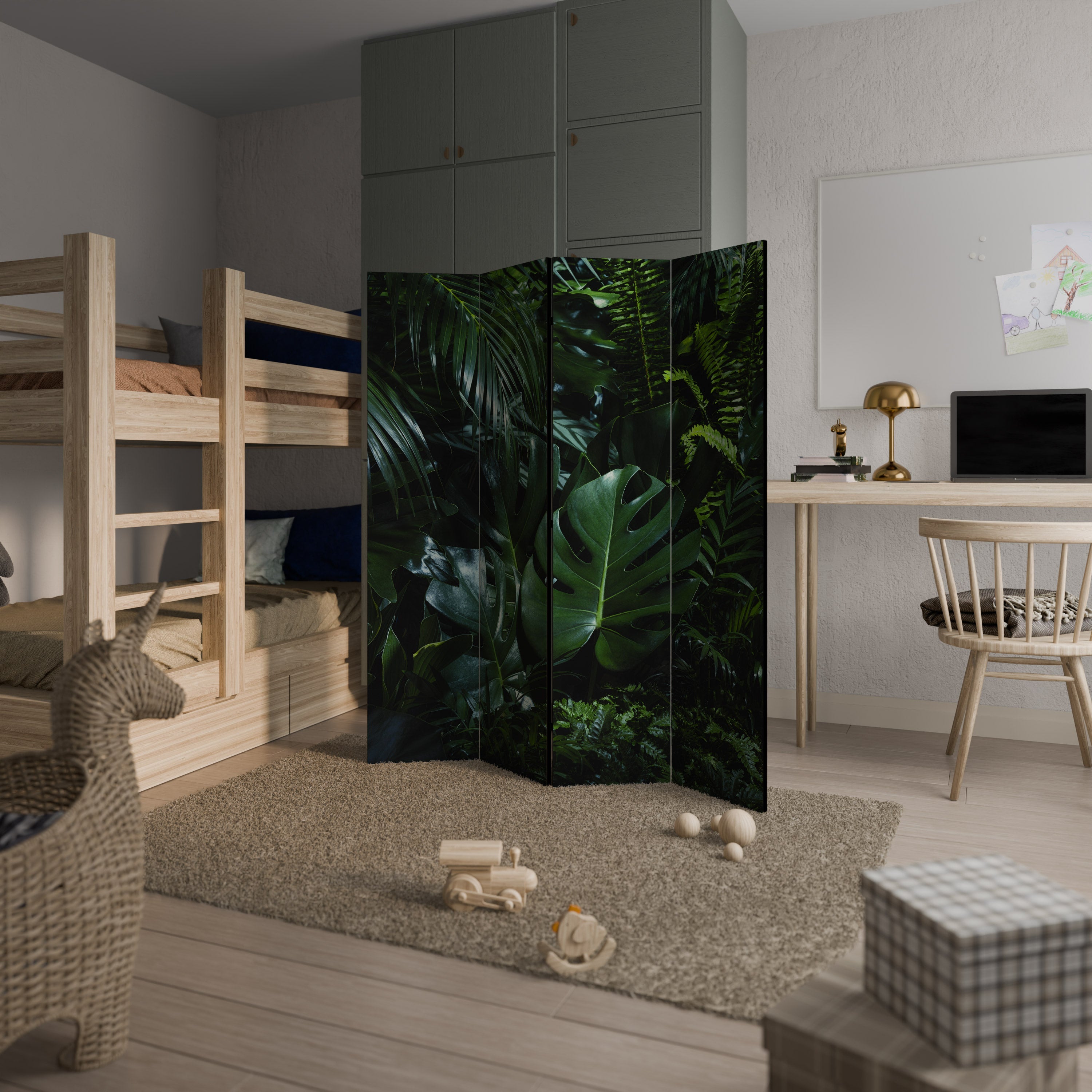NATURE'S CLANDESTINE REVERIE Dekorativ rumsavdelare med 4 paneler
