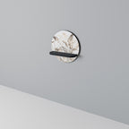 WILD TENDERNESS Round Art Shelf In Black Finish