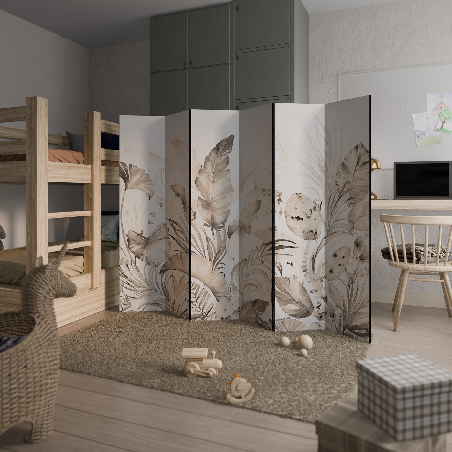 Dekorativ rumsavdelare med 6 paneler WILD TENDERNESS
