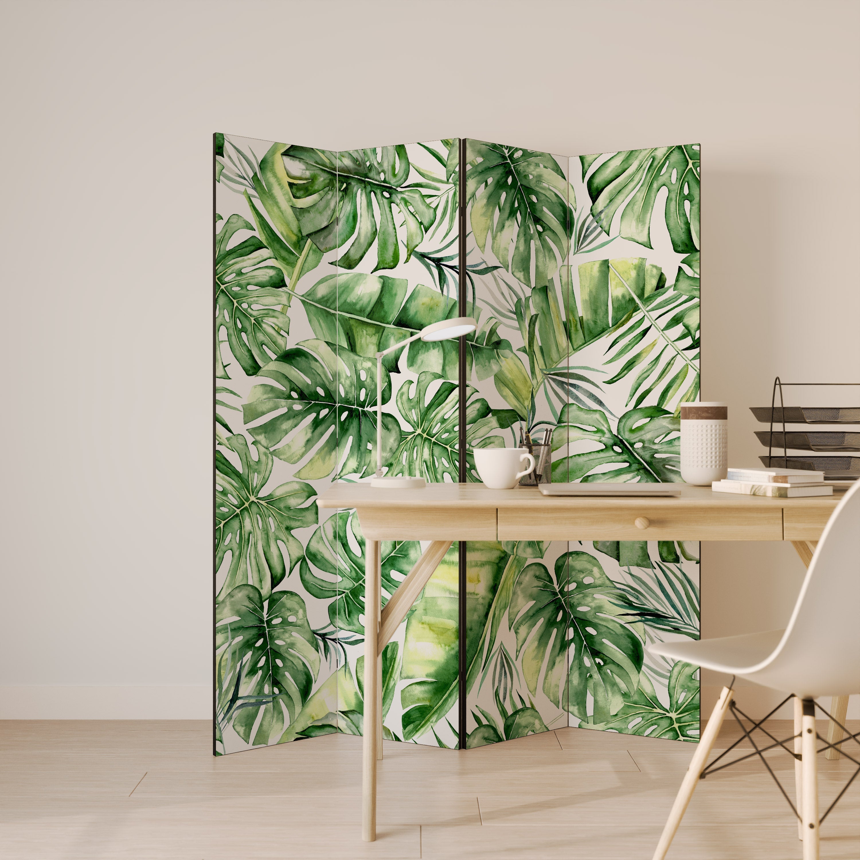 NATURE'S CANVAS Dekorativ rumsavdelare med 4 paneler
