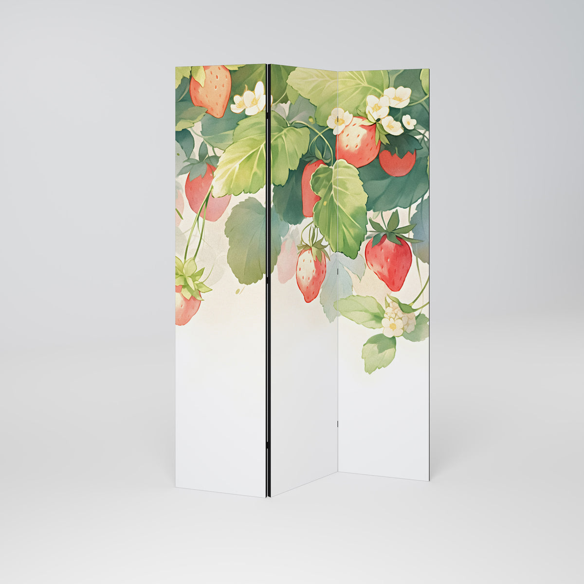 STRAWBERRY DREAMSCAPE Dekorativ rumsavdelare – 3 paneler