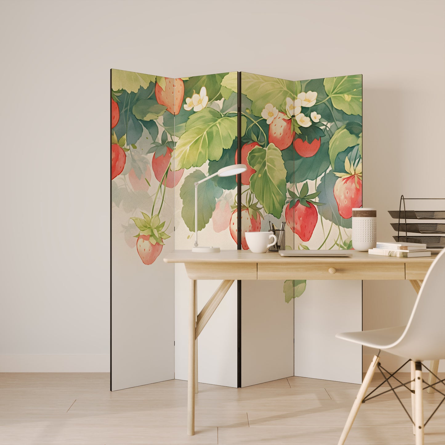 STRAWBERRY DREAMSCAPE Rumsavdelare 4 paneler