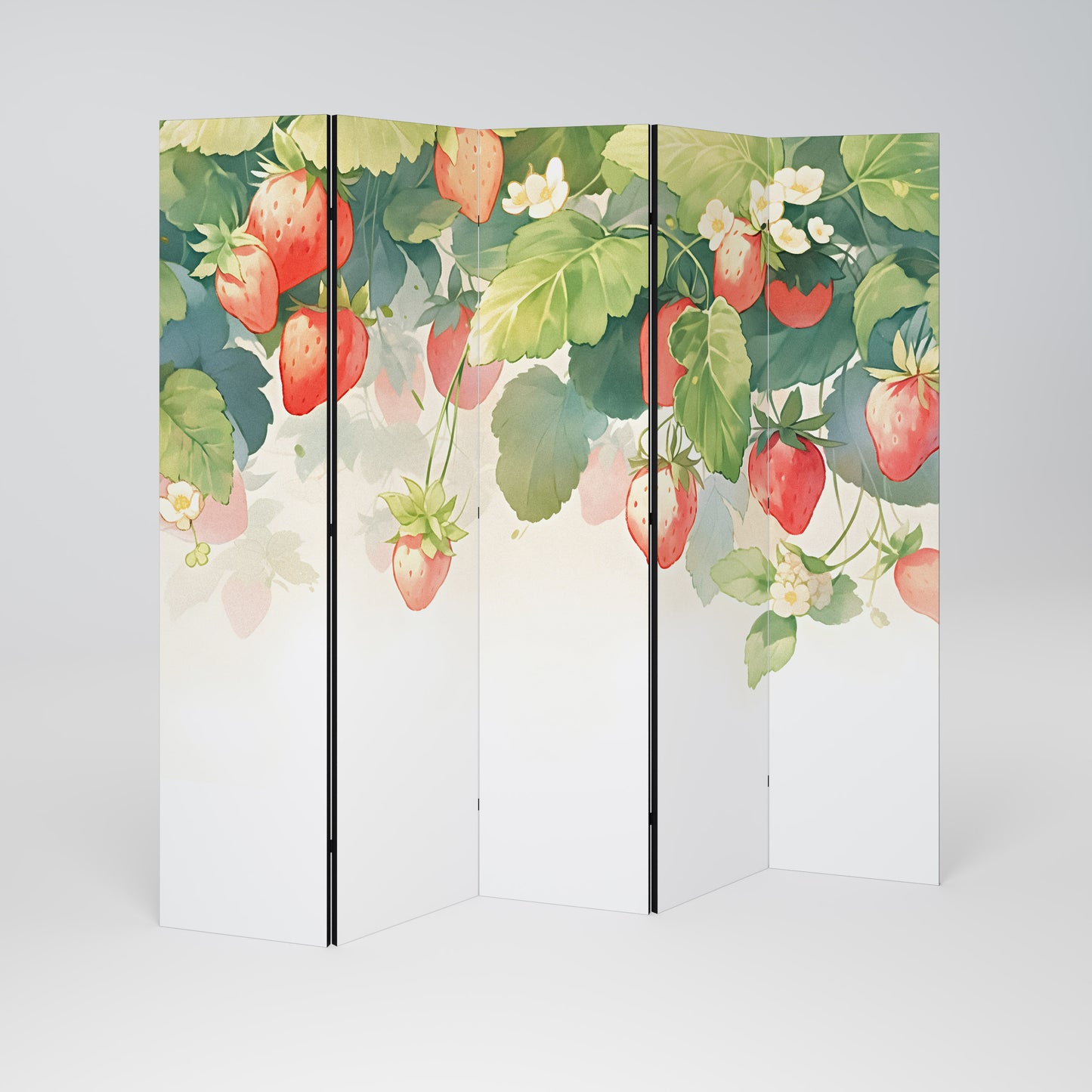 STRAWBERRY DREAMSCAPE Dekorativ rumsavdelare – 5 paneler