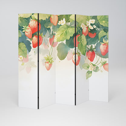 STRAWBERRY DREAMSCAPE Dekorativ rumsavdelare – 5 paneler