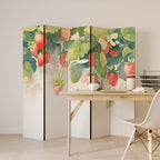 STRAWBERRY DREAMSCAPE Dekorativ rumsavdelare – 5 paneler