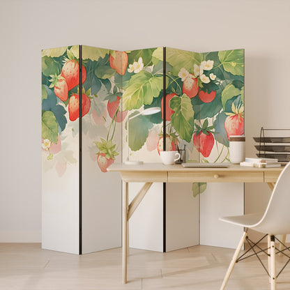STRAWBERRY DREAMSCAPE Dekorativ rumsavdelare – 5 paneler