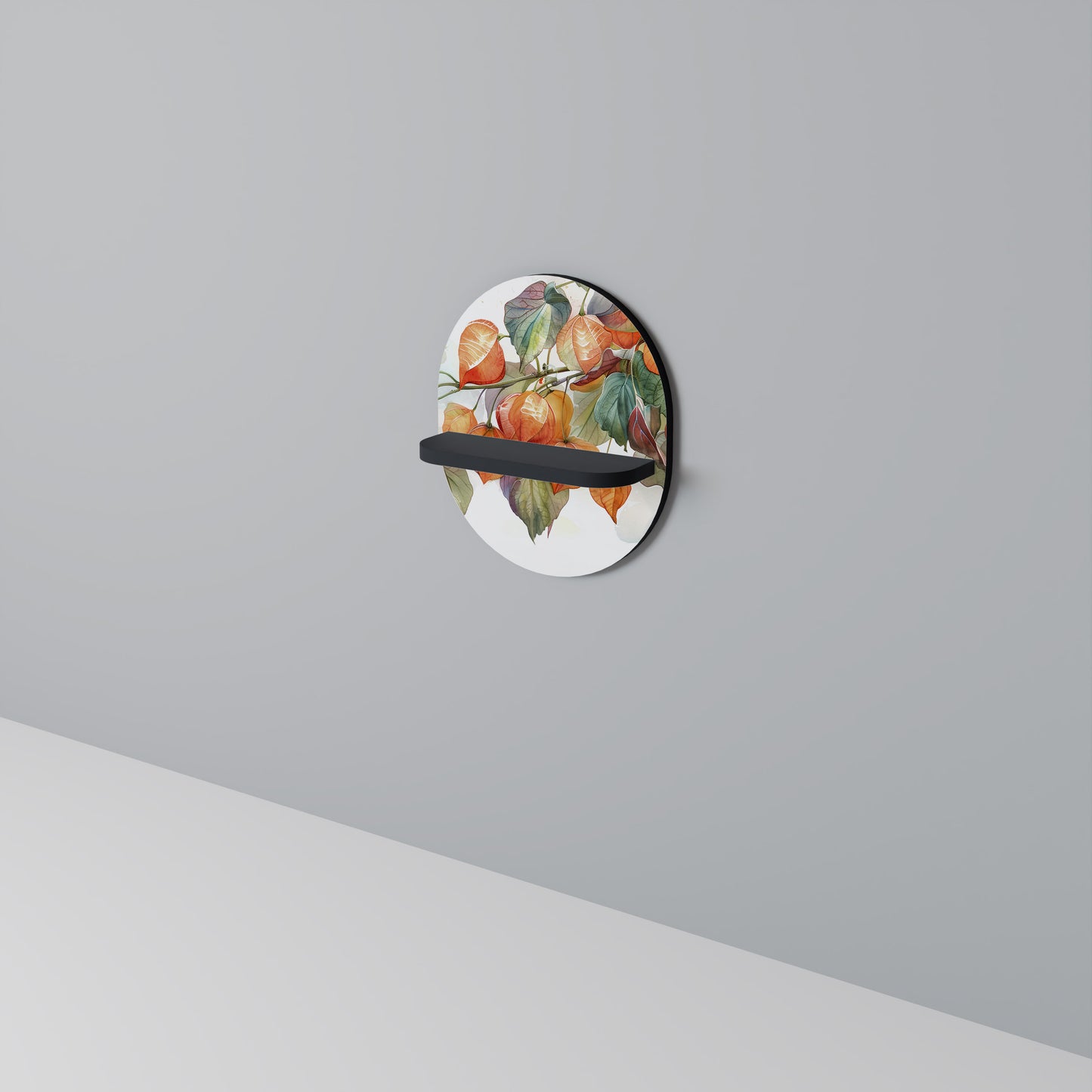 FLEETING DAYS Oval konsthylla i svart finish