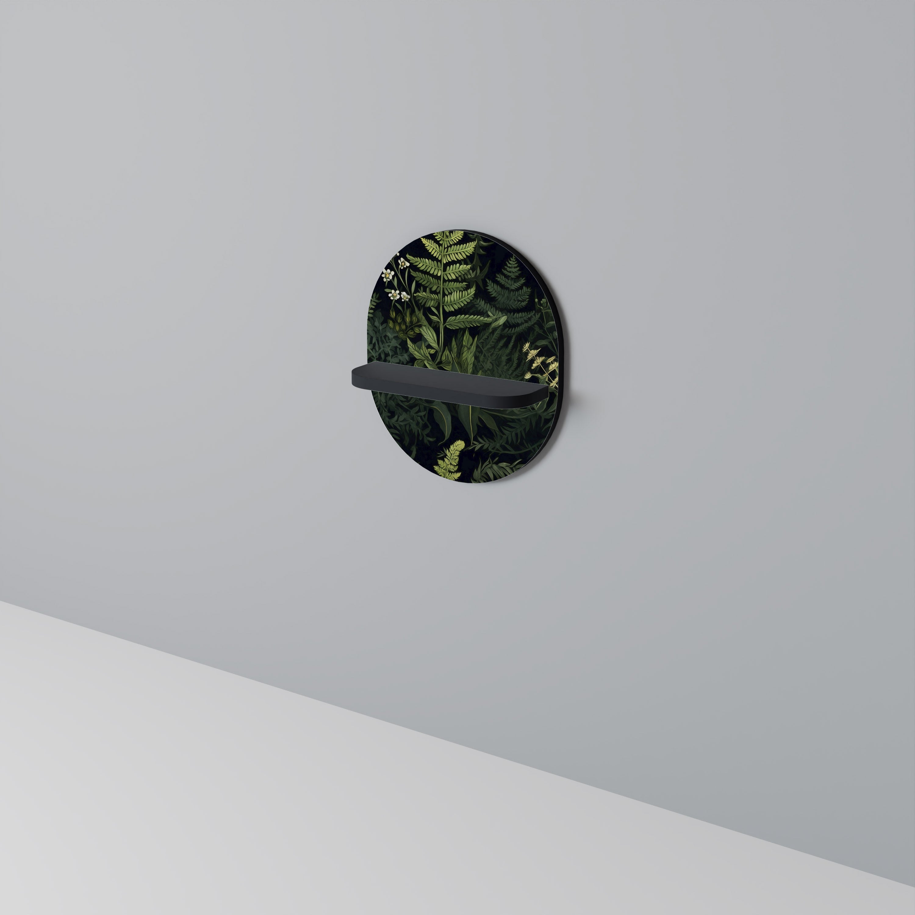 FOREST WONDERS Oval konsthylla i svart finish