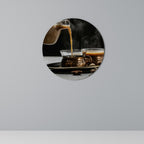 STEAMING SIPS OF SERENITY Round Wall Art