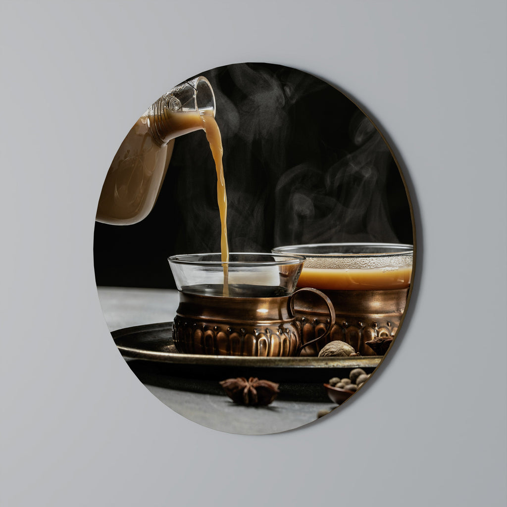 ÅNGANDE KLUNKA AV LUGN Rund väggdekoration