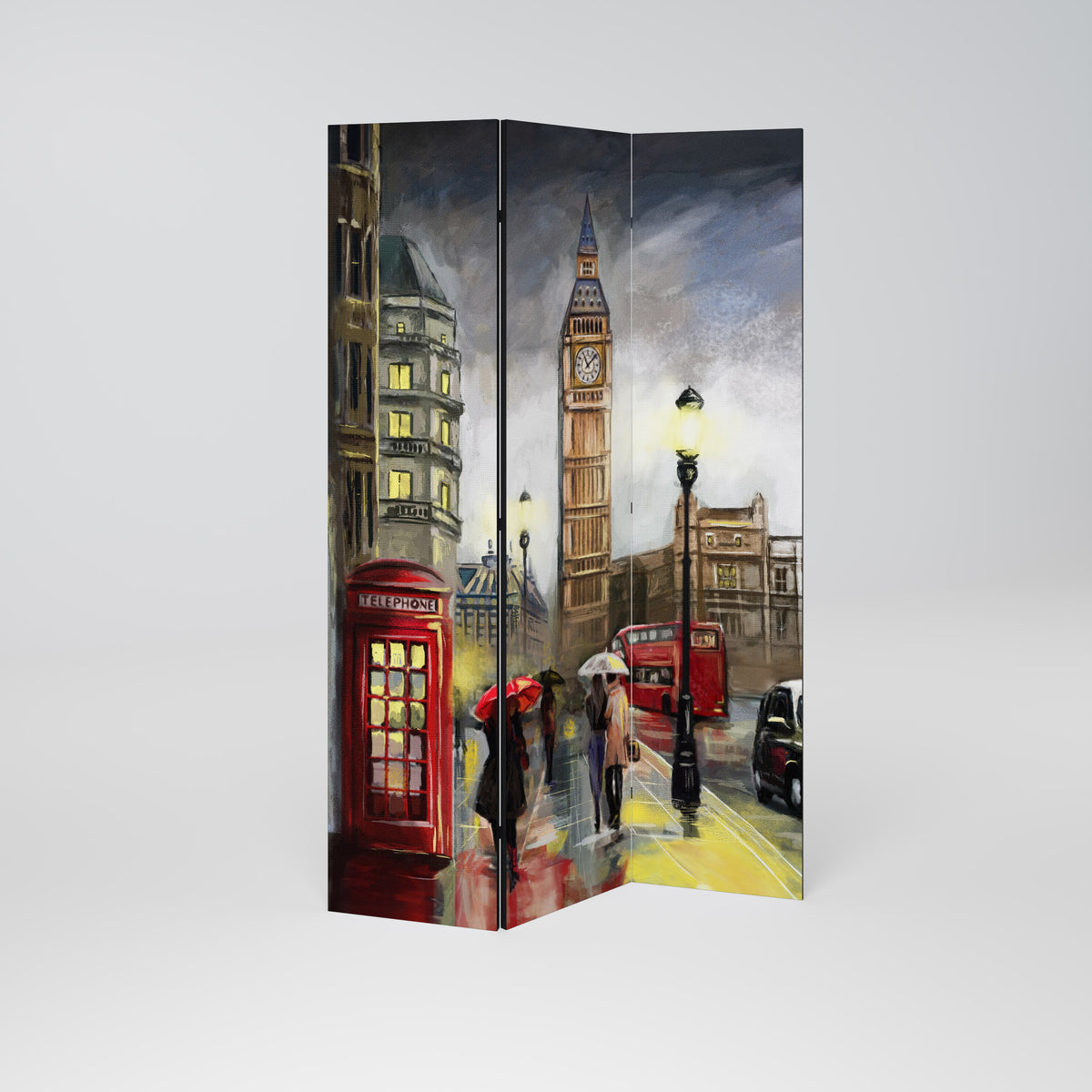 LONDON'S TIMELESS VIBES Dekorativ rumsavdelare – 3 paneler