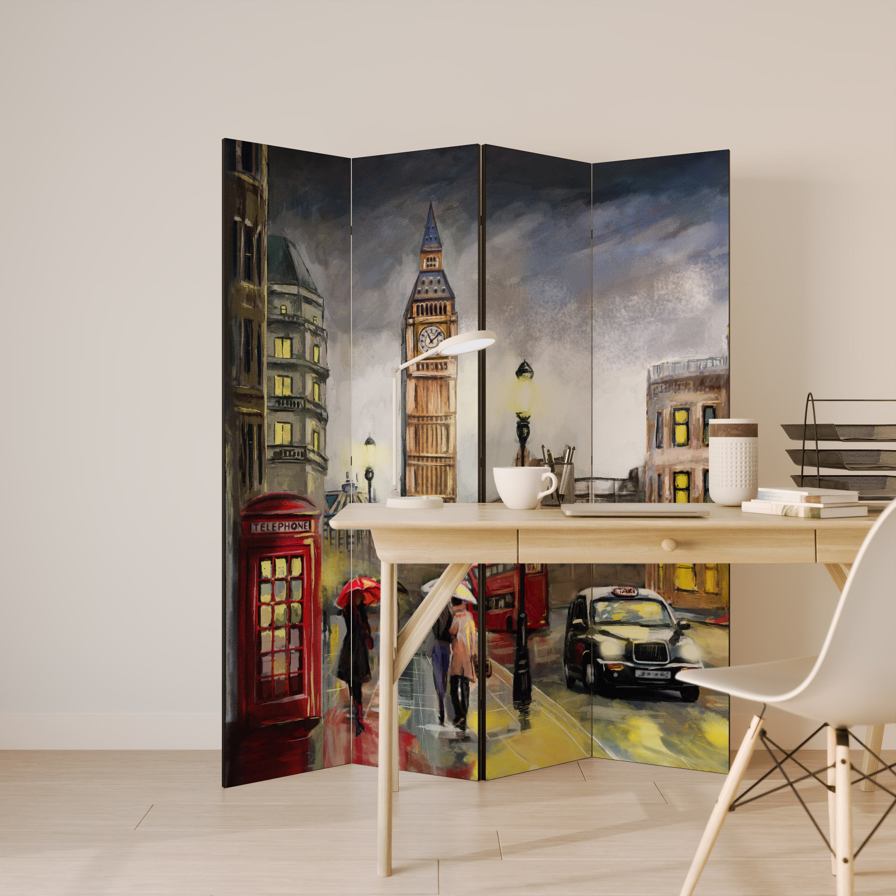 LONDON'S TIMELESS VIBES Rumsavdelare 4 paneler