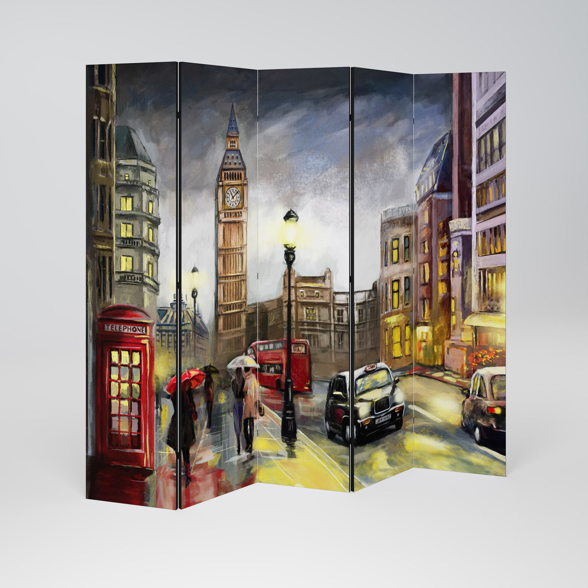 LONDON'S TIMELESS VIBES Dekorativ rumsavdelare – 5 paneler
