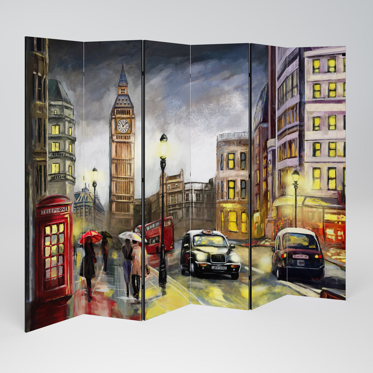 LONDON'S TIMELESS VIBES 6-Panel Room Divider
