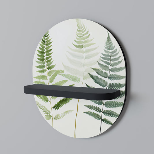 FERN MAJESTY Oval konsthylla i svart finish