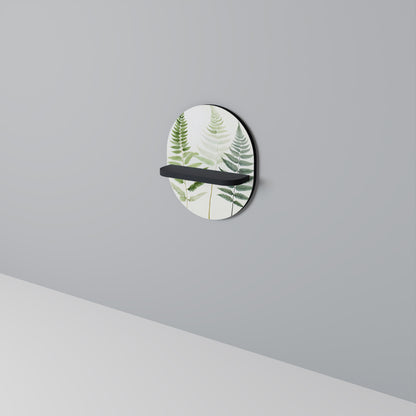FERN MAJESTY Oval konsthylla i svart finish