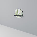 FERN MAJESTY Round Art Shelf In Black Finish