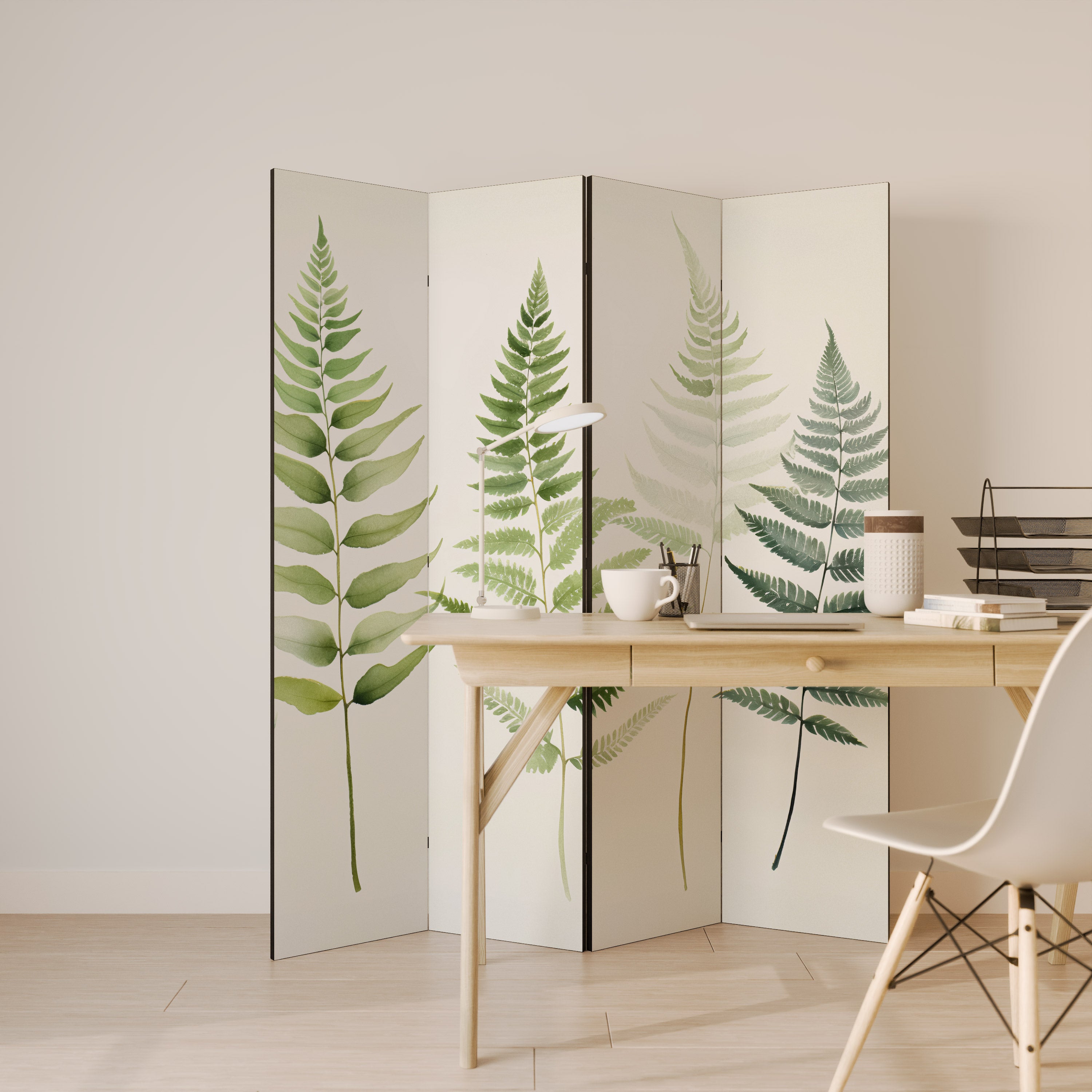FERN MAJESTY Dekorativ rumsavdelare med 4 paneler