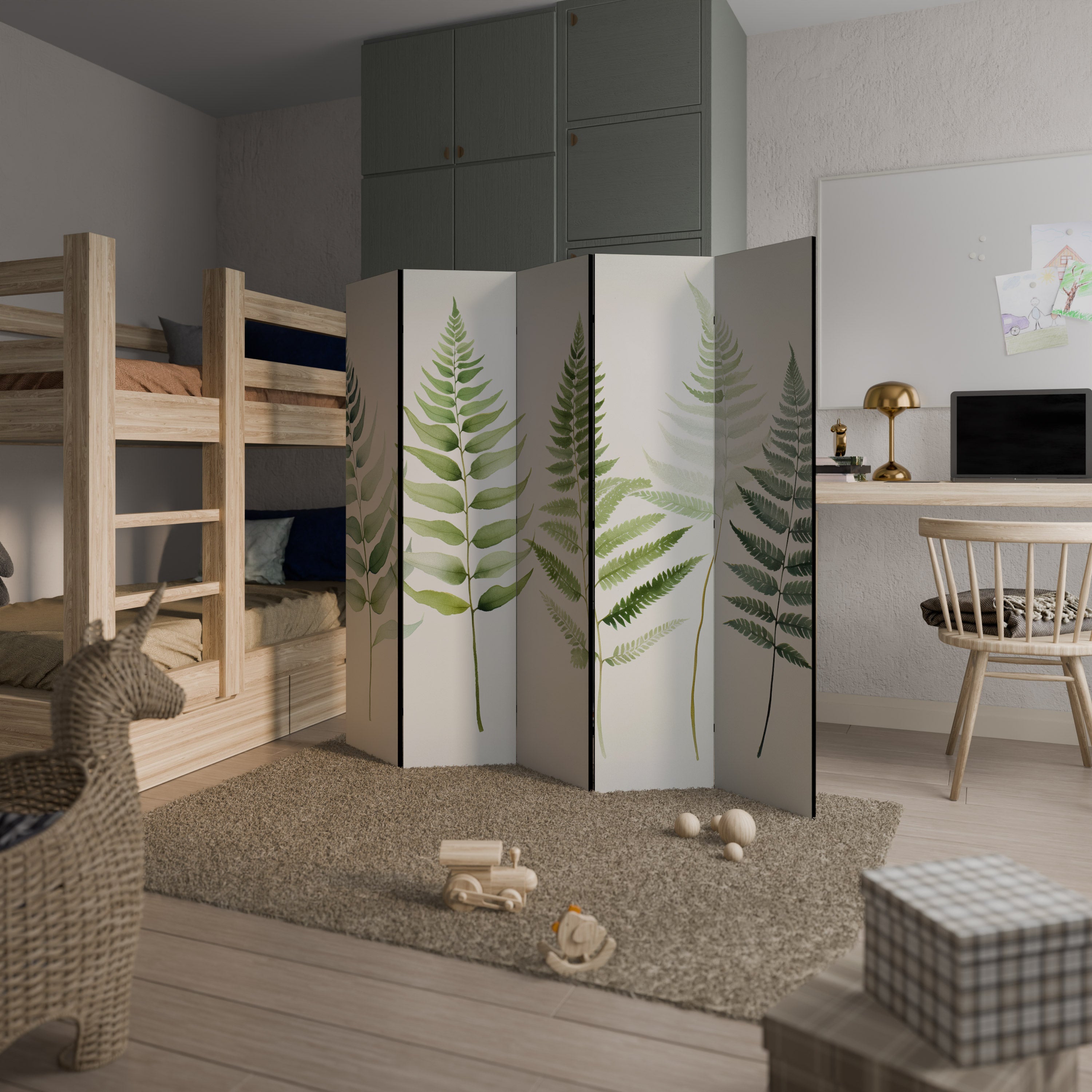 FERN MAJESTY Dekorativ rumsavdelare med 5 paneler