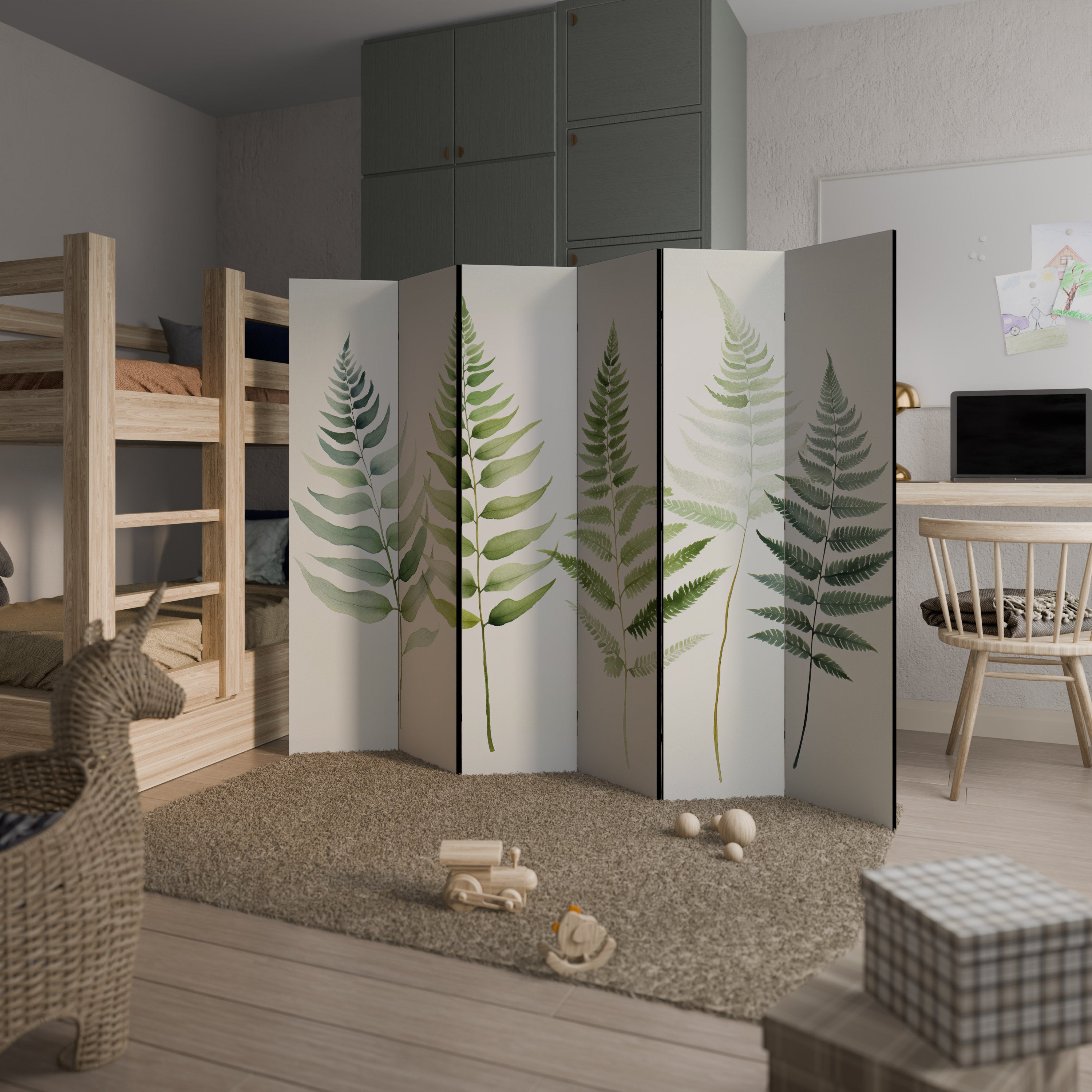 FERN MAJESTY Dekorativ rumsavdelare med 6 paneler