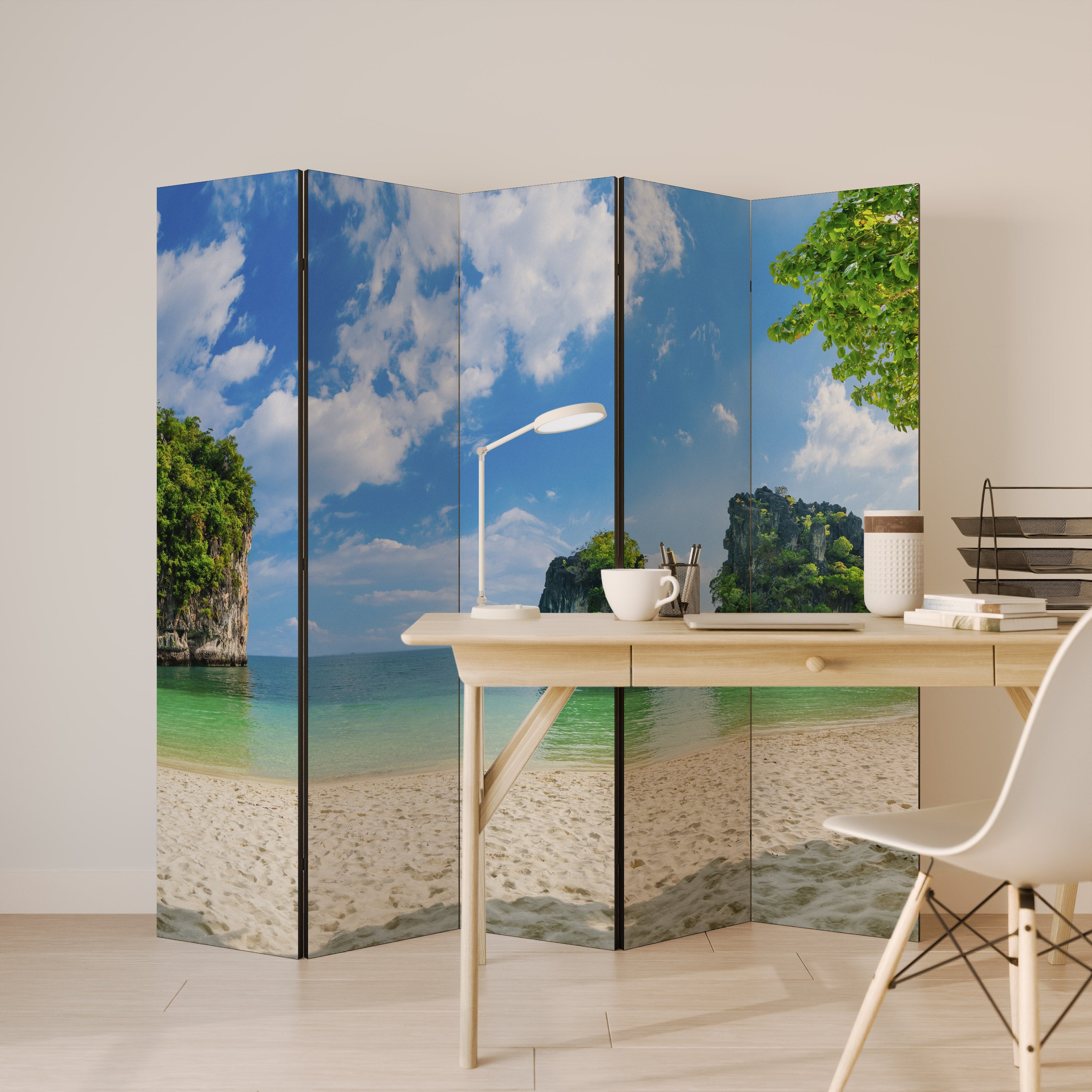 SUN-KISSED HAVEN Dekorativ rumsavdelare med 5 paneler